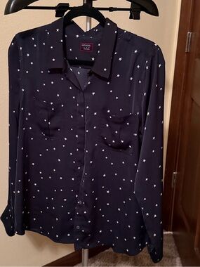 UNTUCKit Women’s Navy Star-Print Long-Sleeve Shirt